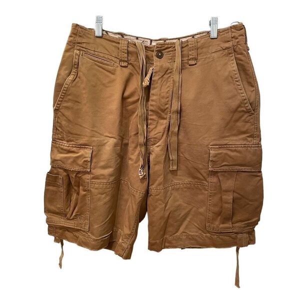 VINTAGE Abercrombie & Fitch Shorts Mens 32 Brown Tobacco Cargo Fatigues Y2K - Picture 1 of 15